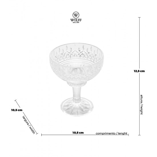 Taça 260ml Lys Para Sobremesa De Cristal Ecológico